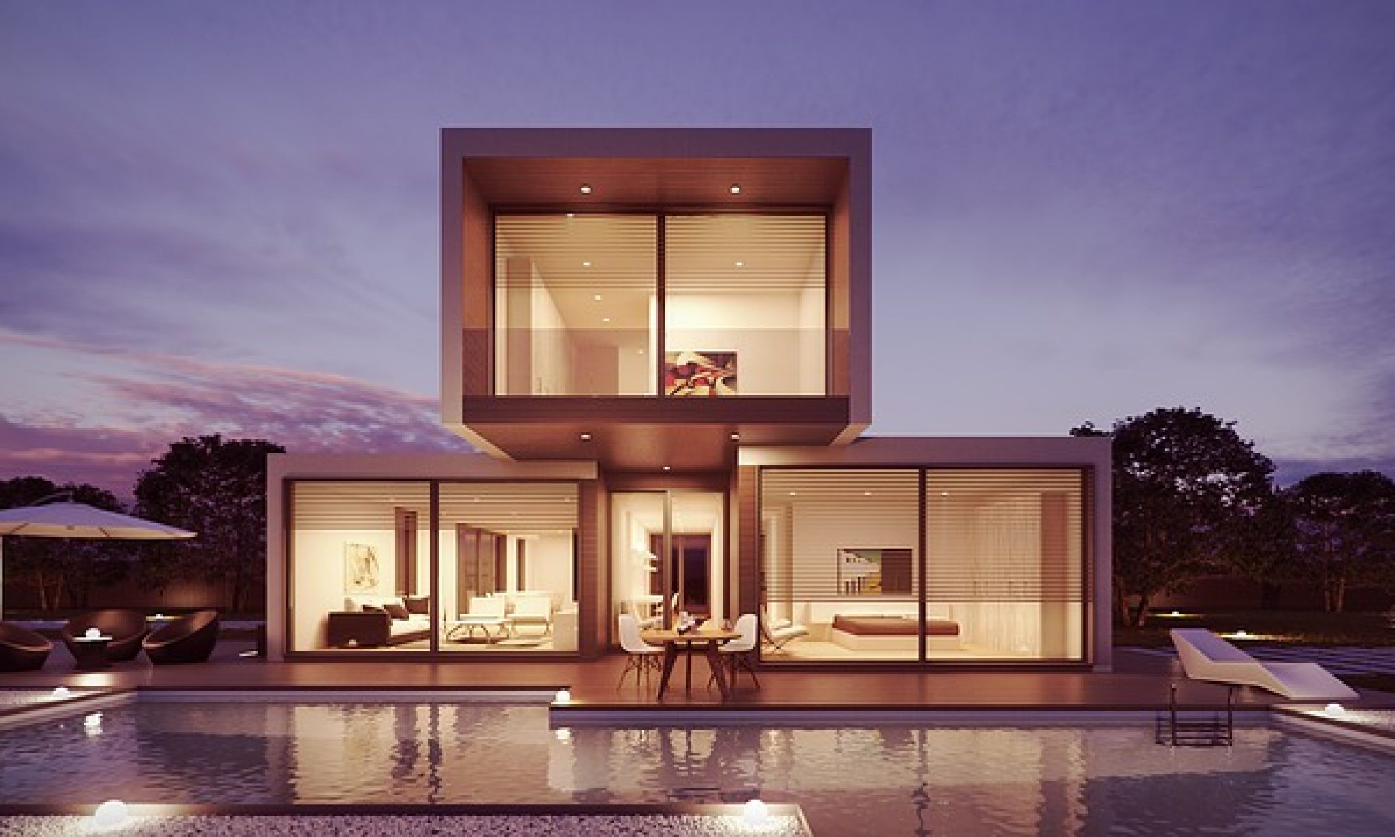 Imagen de casa desde fuera con un diseño cúbico espectacular